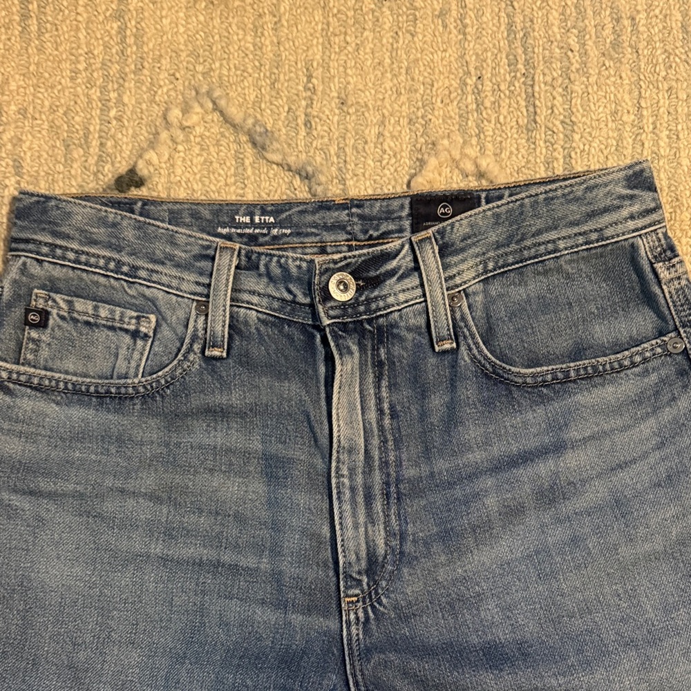 AG Adriano Goldschmied Medium Blue Wide Leg Jeans